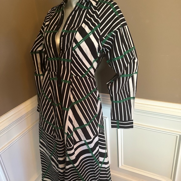 NWT DU Paradis Shirt Midi Stripped Multicolored Dress Sz Small - Picture 4 of 6